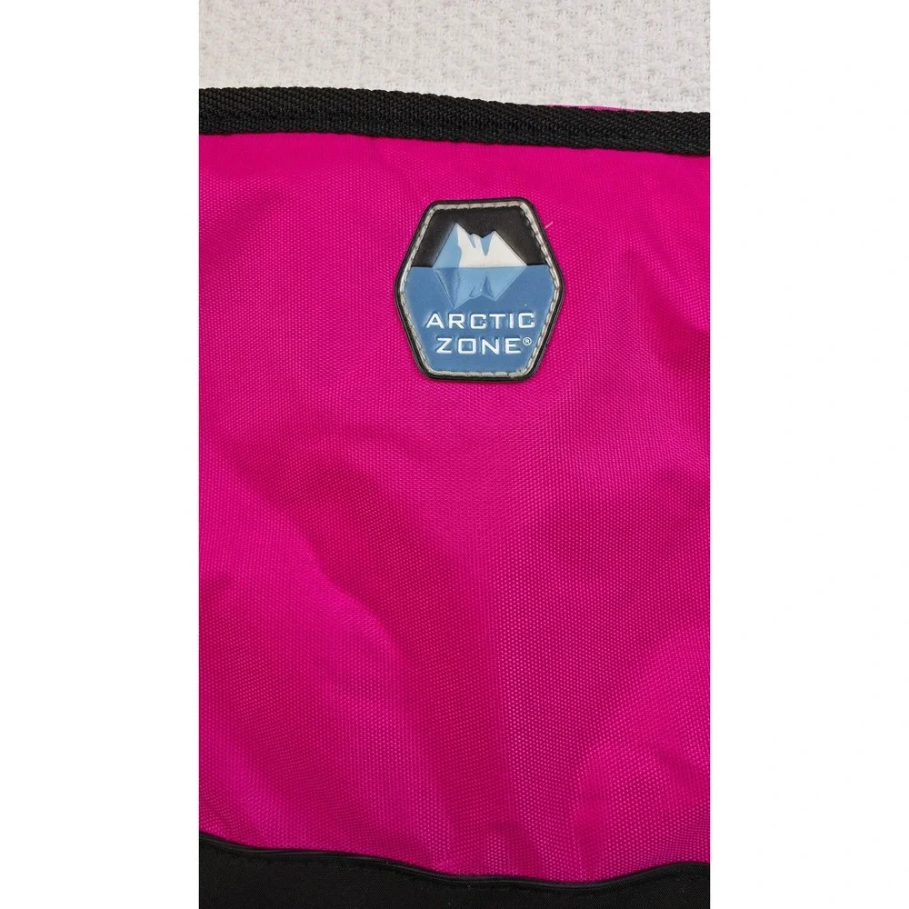 Arctic Zone Insulated Lunch Bag Pink Black Shoulder Strap New 10x 7.5 x 3
